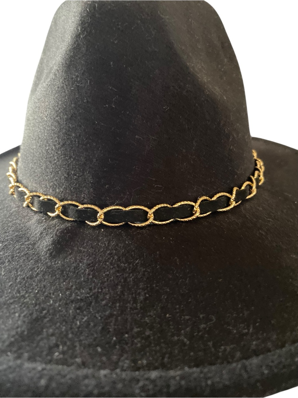 NEW Four Buttons by San Diego Hat Company Black Suede Chain Link Fedora - Picture 6 of 7